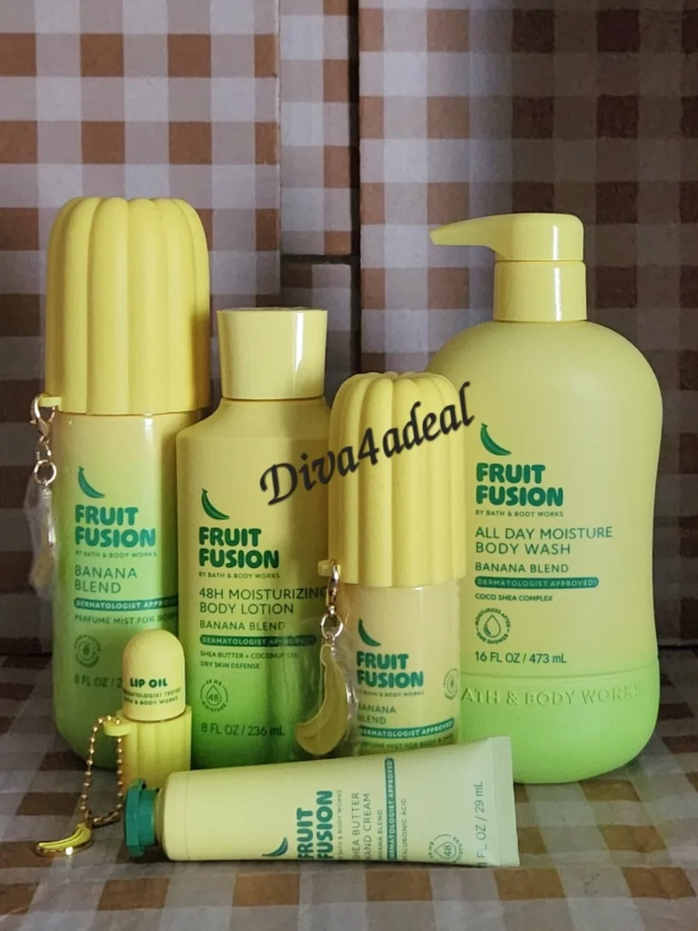 New! Bath & Body Works Fruit Fusion: BANANA BLEND 6PC Collection Bundle